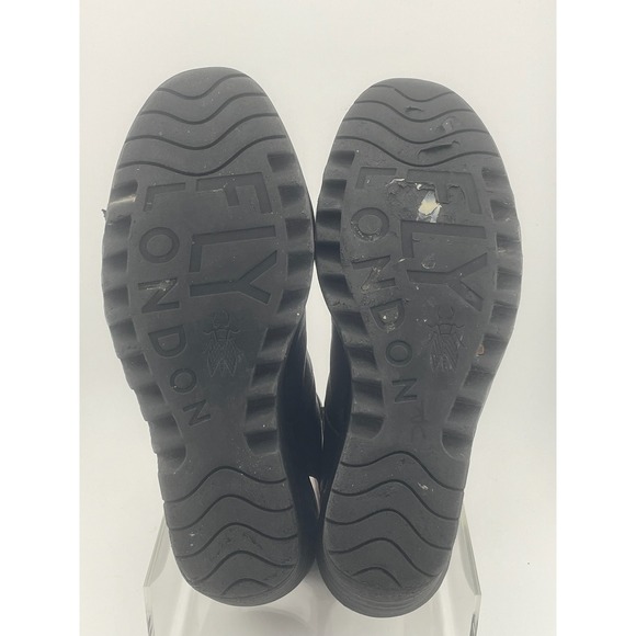 Fly London Yala Metallic Leather Wedge Peep Toe Slingback Sandal 37 6.5-7 - Picture 10 of 16